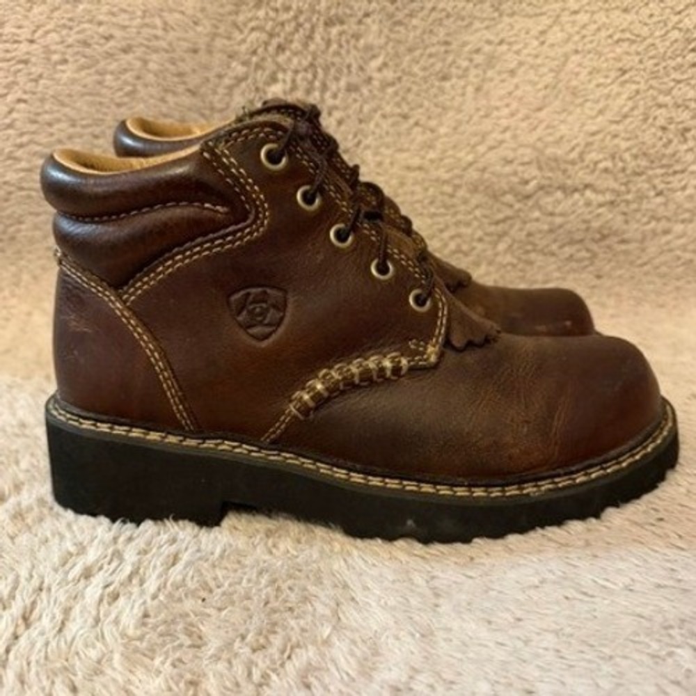 Ariat Canyon II Womens Dark Brown Leather Lace Up Ankle Work Boots 10001254 5.5B